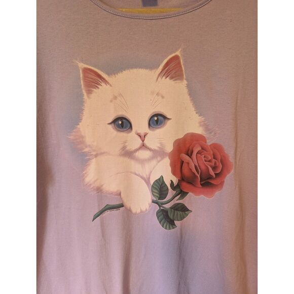 Silver for Her short sleeve kitten graphic women's t-shirt 3X Kittencore Cute - Picture 3 of 5